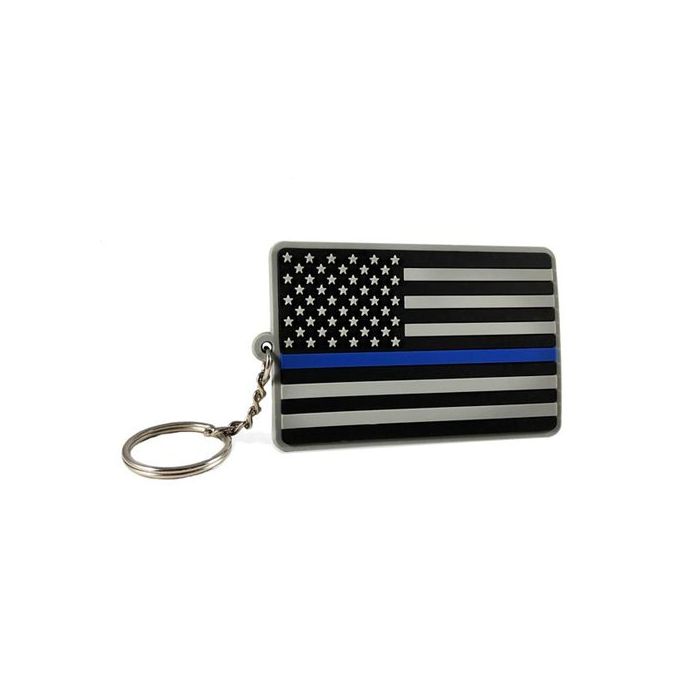 Thin Blue Line American Flag Keychain