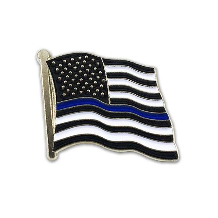 Thin Blue Line American Flag Pin