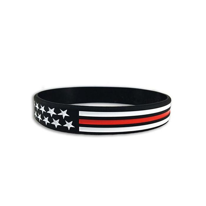 Thin Red Line American Flag Bracelet