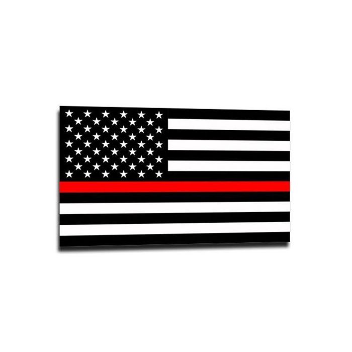 Thin Red Line American Flag Sticker, 2.5 x 4.5 Inches