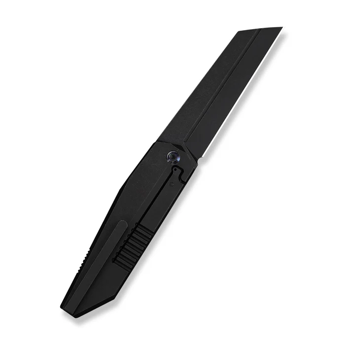 Collinear Flipper Knife Black Titanium Handle And Endcap (3.67"" Black Stonewashed Bohler M390 Blade) | WE-WE22034D-1